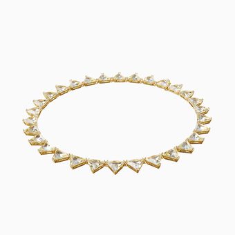 Millenia necklace, Triangle, Yellow, Gold-tone plated